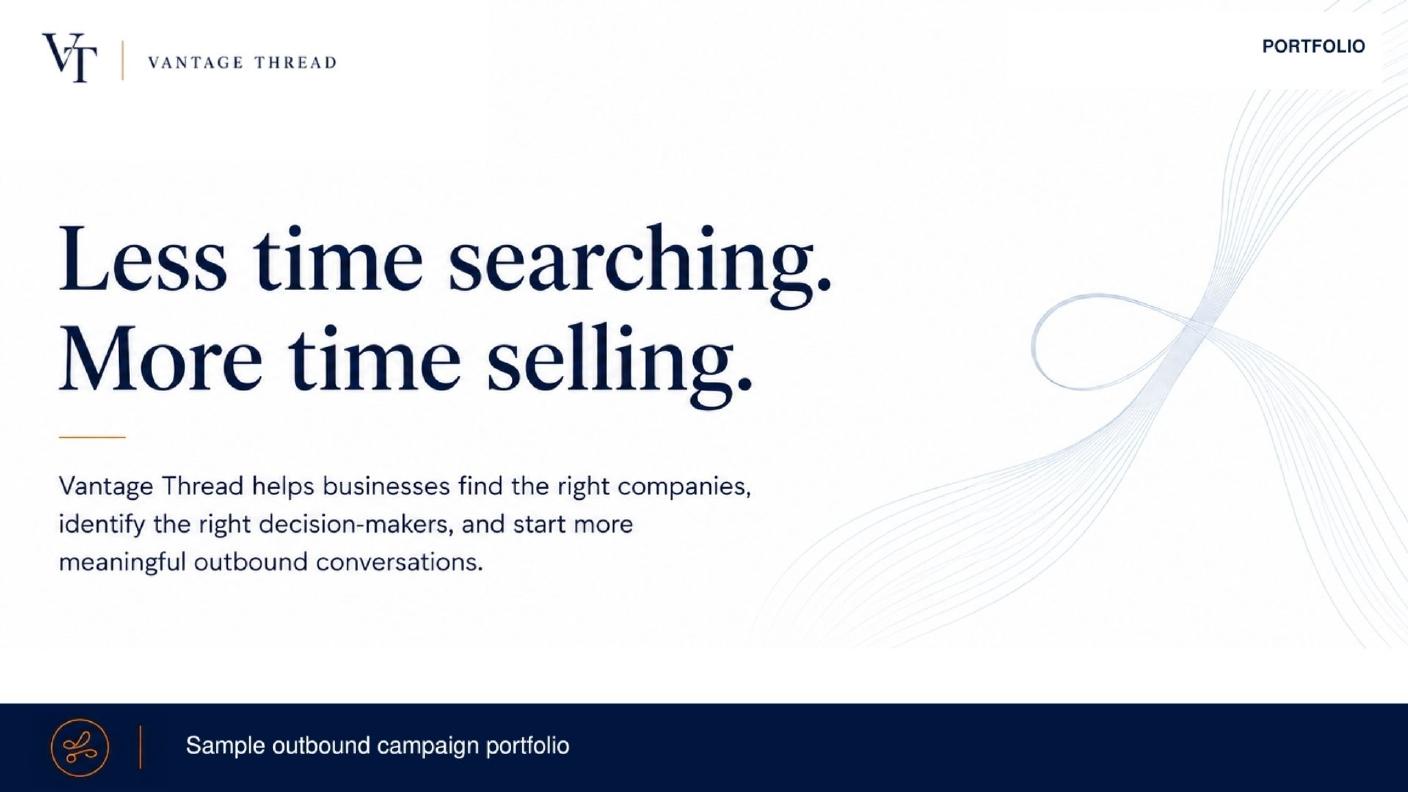 Cover of the Vantage Thread sample outbound campaign portfolio